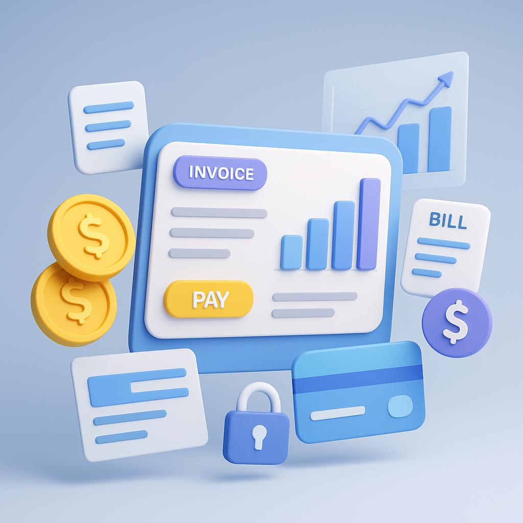 Billing software hero illustration – Arth Consultancy Services